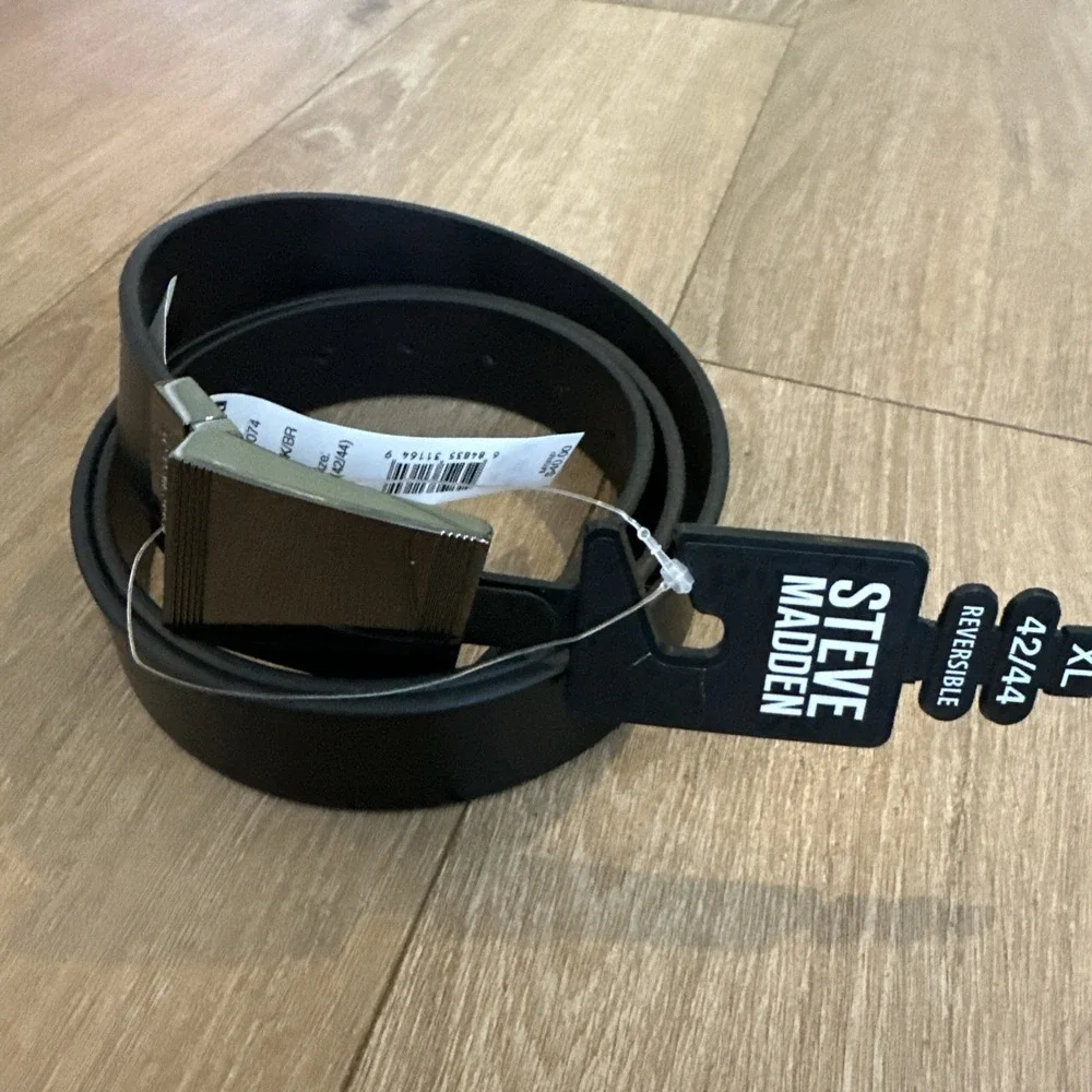 Steve Madden Men's Reversible Belt Faux Leather‎ Black/Brown XL 42-44